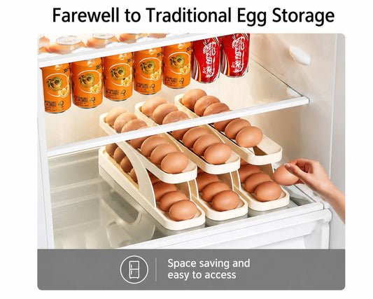 15 Egg Storage Box Rolling Design Space Saving| Refrigerator Organizer| Random Colour
