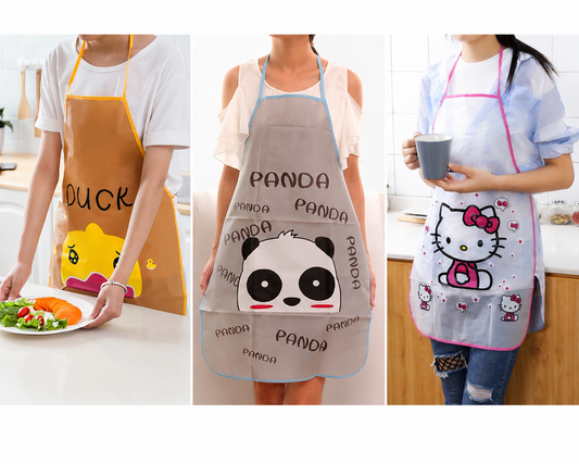 Apron for kitchen|EVA Material Apron – Soft & Elastic, Random Character Design